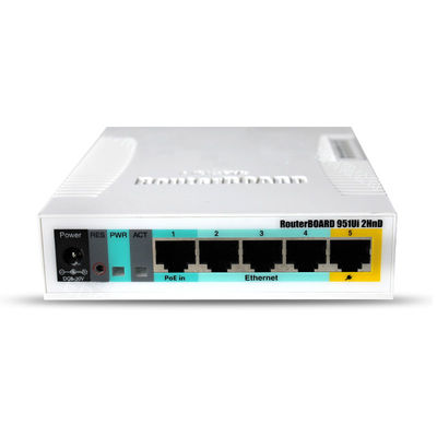 AP van de Mikrotikrb951ui-2hnd router 2.4GHz met vijf Ethernet-havens en PoE output op haven 5.600MHz cpu